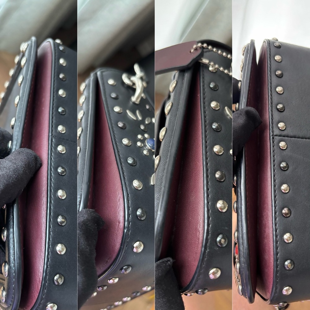 COACH Page Crossbody Bag With All Over Western Rivets - Picture 10 of 16
